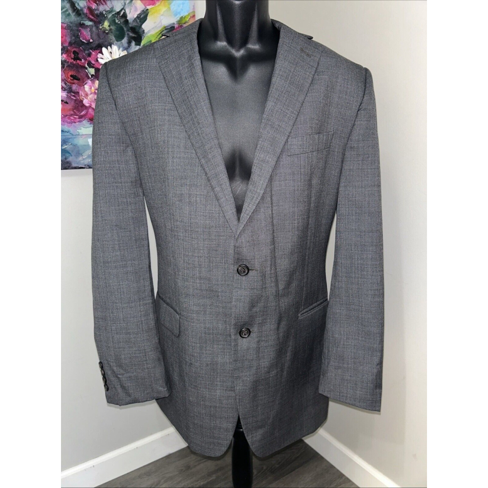 Lauren Ralph Lauren 42 L Wool Slate Gray Two Button Jacket Vented